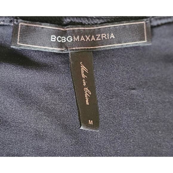 BCBGMAXAZRIA Black Velma Black Long-Sleeve Stretch Fringe Dress Womens Sz M - Picture 5 of 6